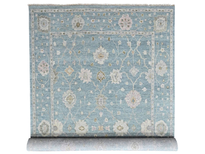 10'0" x 13'11" New Hand Knotted Blue Wool Rectangle Oriental Rug - MOA10210477