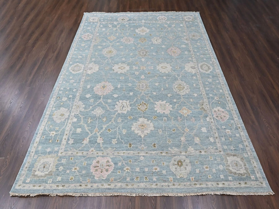 10'0" x 13'11" New Hand Knotted Blue Wool Rectangle Oriental Rug - MOA10210477