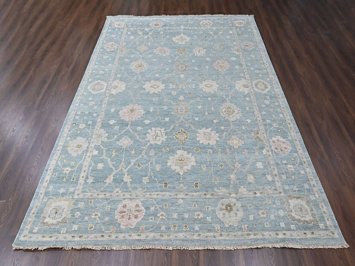 10'0" x 13'11" New Hand Knotted Blue Wool Rectangle Oriental Rug - MOA10210477