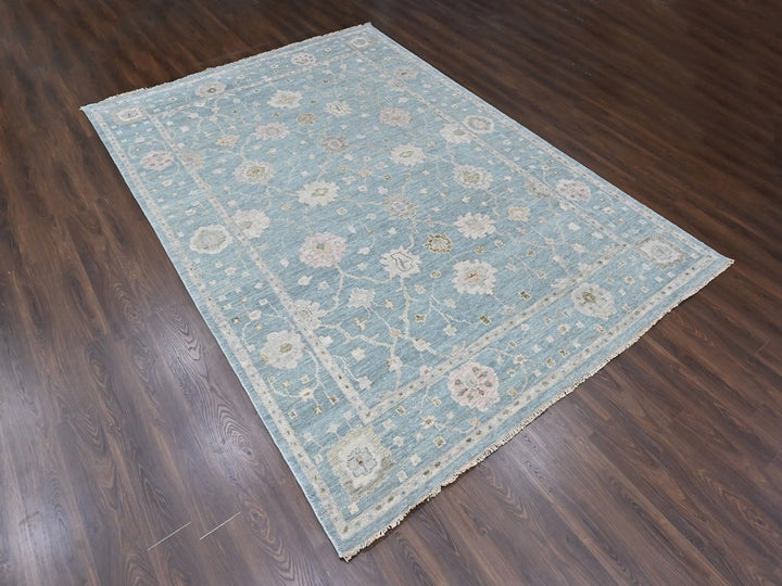 10'0" x 13'11" New Hand Knotted Blue Wool Rectangle Oriental Rug - MOA10210477