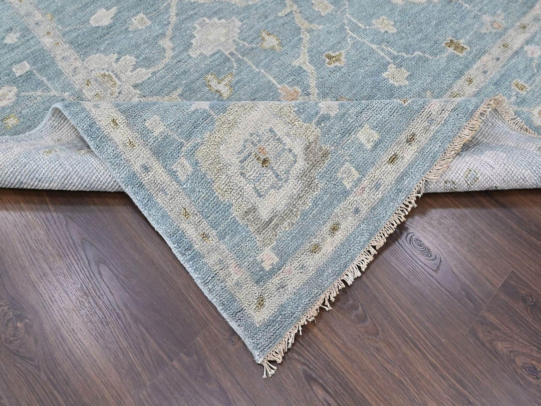 10'0" x 13'11" New Hand Knotted Blue Wool Rectangle Oriental Rug - MOA10210477