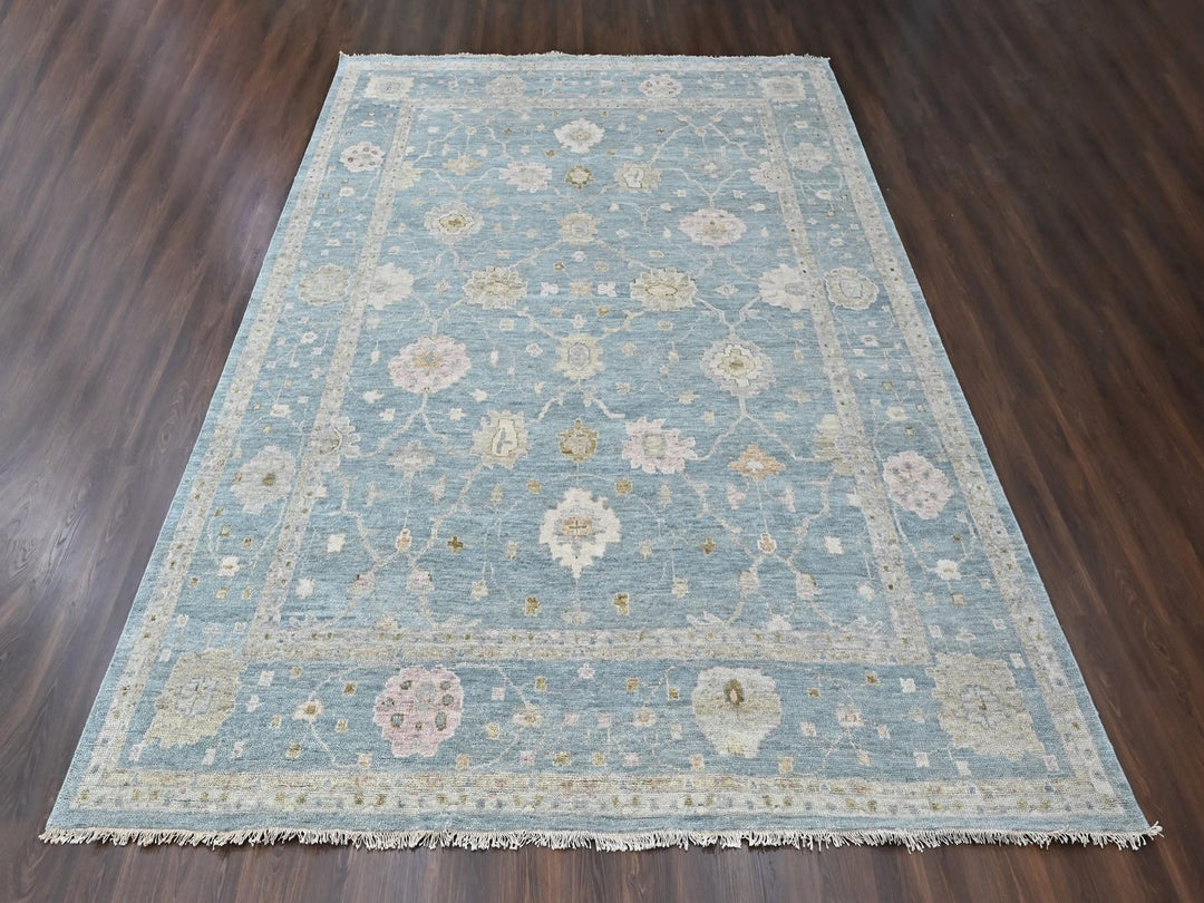 11'11" x 14'10" New Hand Knotted Blue Wool Rectangle Oriental Rug - MOA10210478