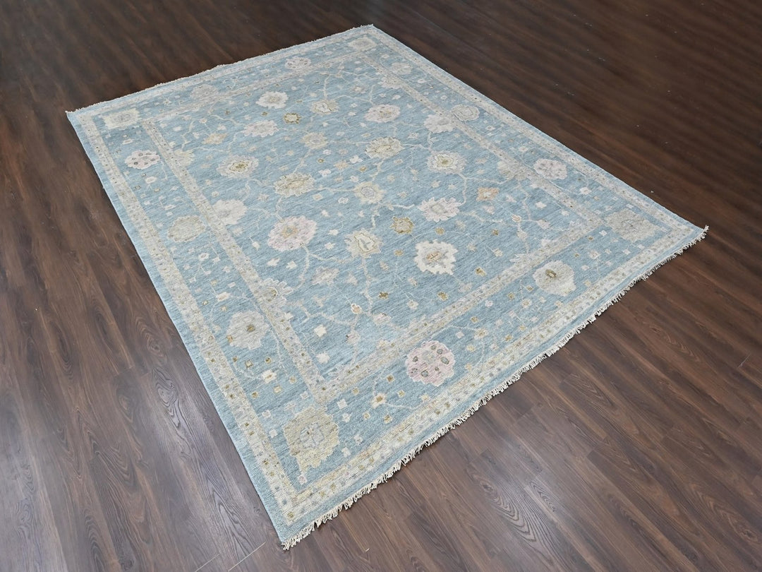 11'11" x 14'10" New Hand Knotted Blue Wool Rectangle Oriental Rug - MOA10210478