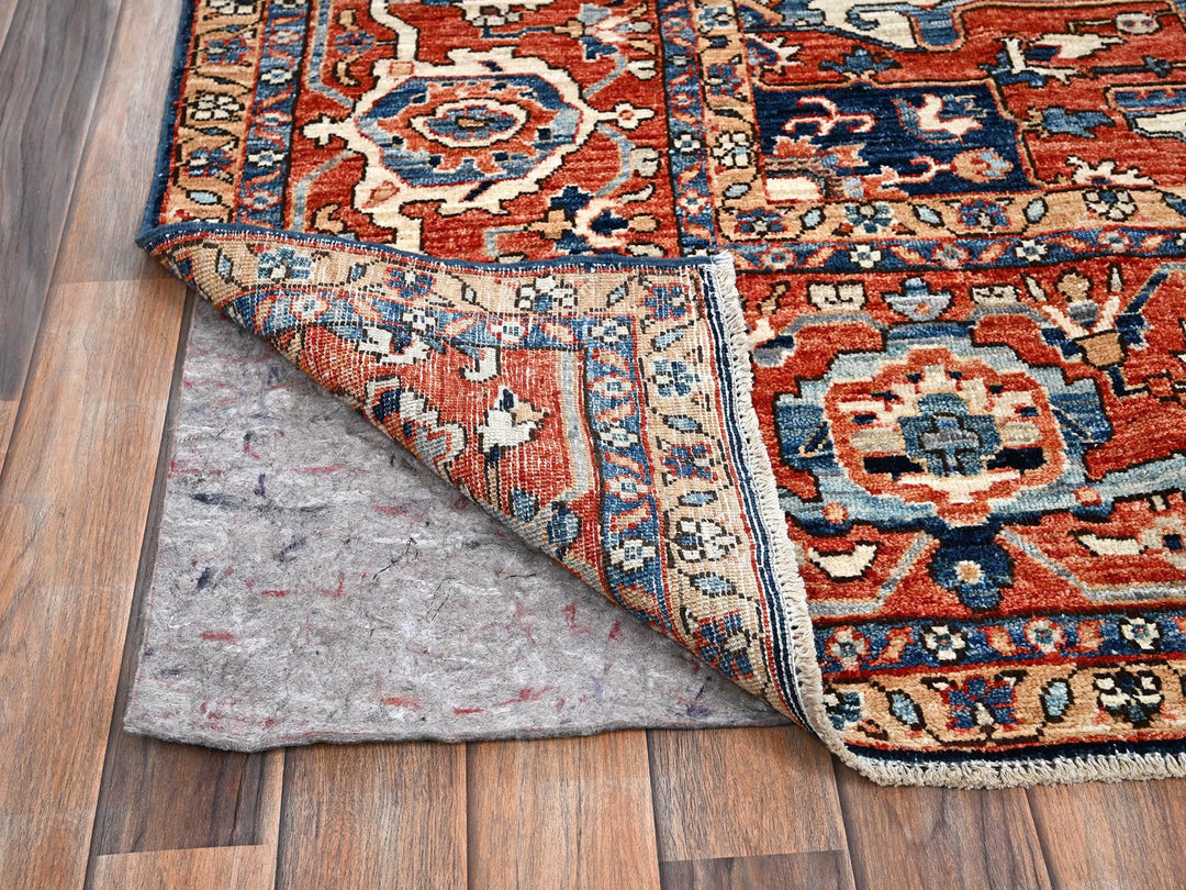 9'2" x 12'8" New Hand Knotted Blue Wool Rectangle Oriental Rug - MOA1021047