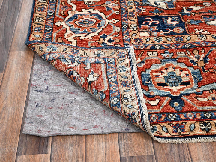 9'2" x 12'8" New Hand Knotted Blue Wool Rectangle Oriental Rug - MOA1021047