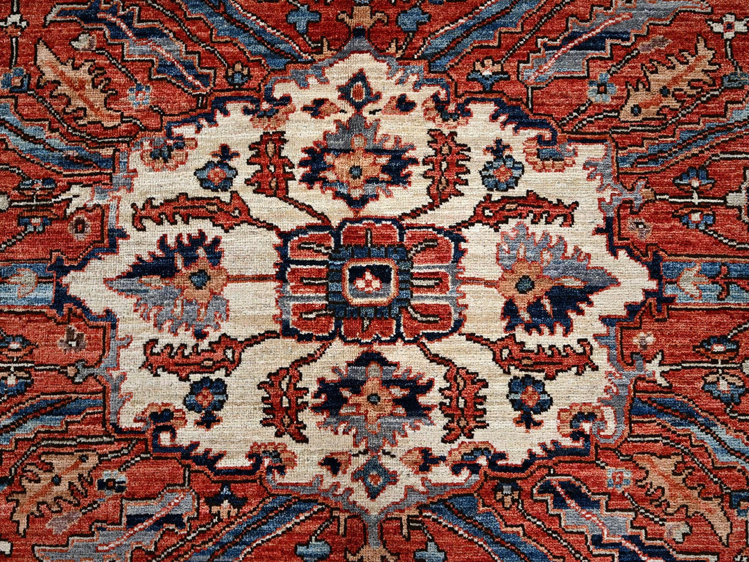 9'2" x 12'8" New Hand Knotted Blue Wool Rectangle Oriental Rug - MOA1021047