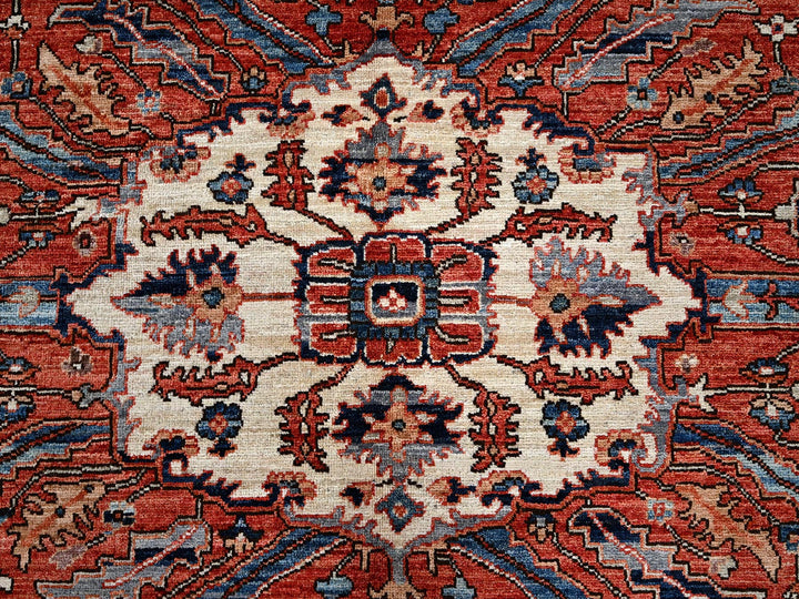 9'2" x 12'8" New Hand Knotted Blue Wool Rectangle Oriental Rug - MOA1021047