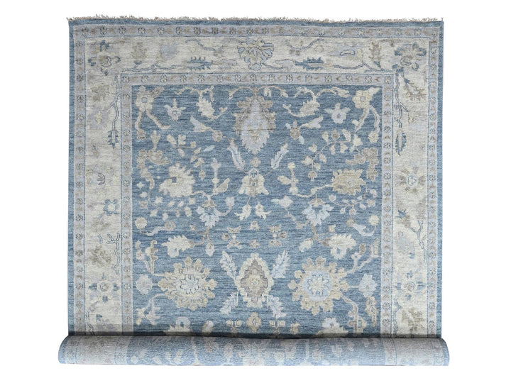 9'11" x 13'10" New Hand Knotted Blue Wool Rectangle Oriental Rug - MOA10210482