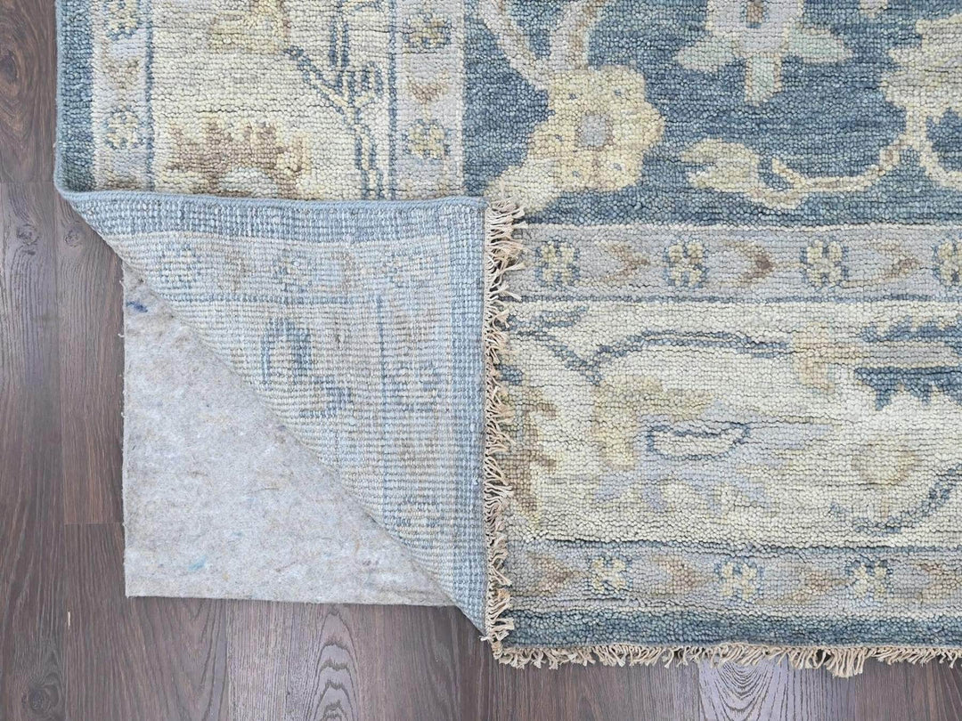 9'11" x 13'10" New Hand Knotted Blue Wool Rectangle Oriental Rug - MOA10210482
