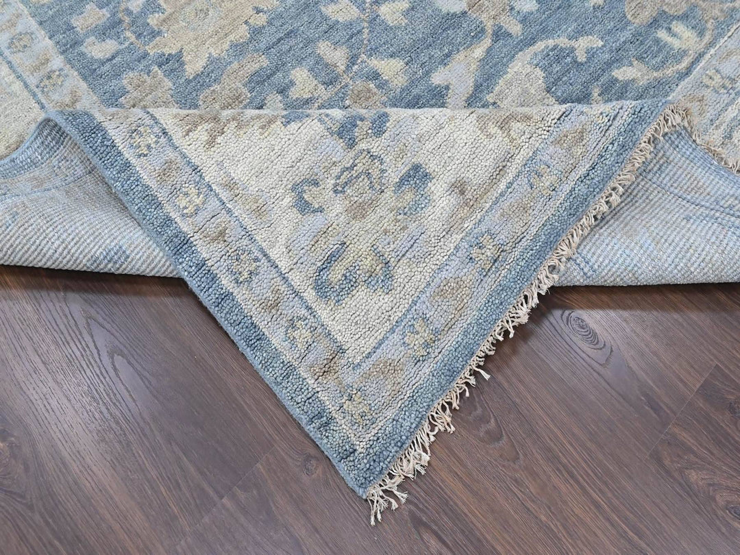 9'11" x 13'10" New Hand Knotted Blue Wool Rectangle Oriental Rug - MOA10210482