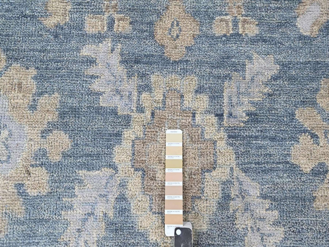 9'11" x 13'10" New Hand Knotted Blue Wool Rectangle Oriental Rug - MOA10210482