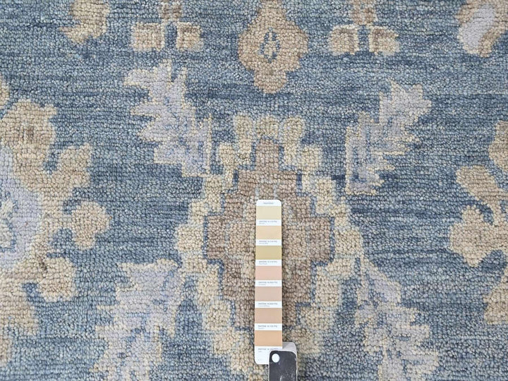 9'11" x 13'10" New Hand Knotted Blue Wool Rectangle Oriental Rug - MOA10210482