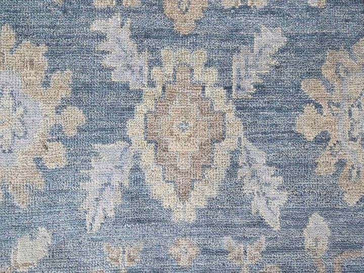 9'11" x 13'10" New Hand Knotted Blue Wool Rectangle Oriental Rug - MOA10210482