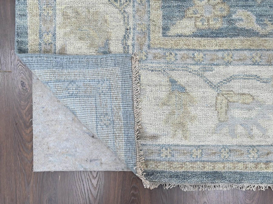11'9" x 14'9" New Hand Knotted Blue Wool Rectangle Oriental Rug - MOA10210483
