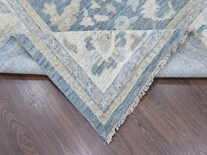 11'9" x 14'9" New Hand Knotted Blue Wool Rectangle Oriental Rug - MOA10210483