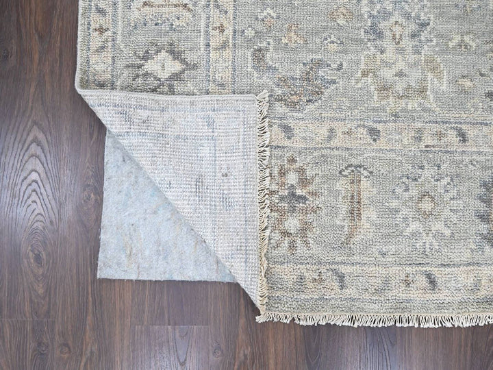 8'1" x 9'11" New Hand Knotted Grey Wool Rectangle Oriental Rug - MOA10210486
