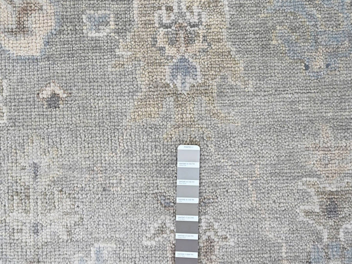 8'1" x 9'11" New Hand Knotted Grey Wool Rectangle Oriental Rug - MOA10210486