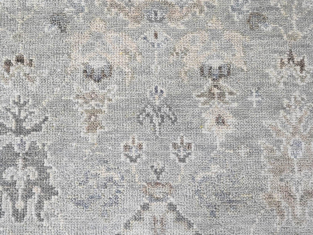 8'1" x 9'11" New Hand Knotted Grey Wool Rectangle Oriental Rug - MOA10210486