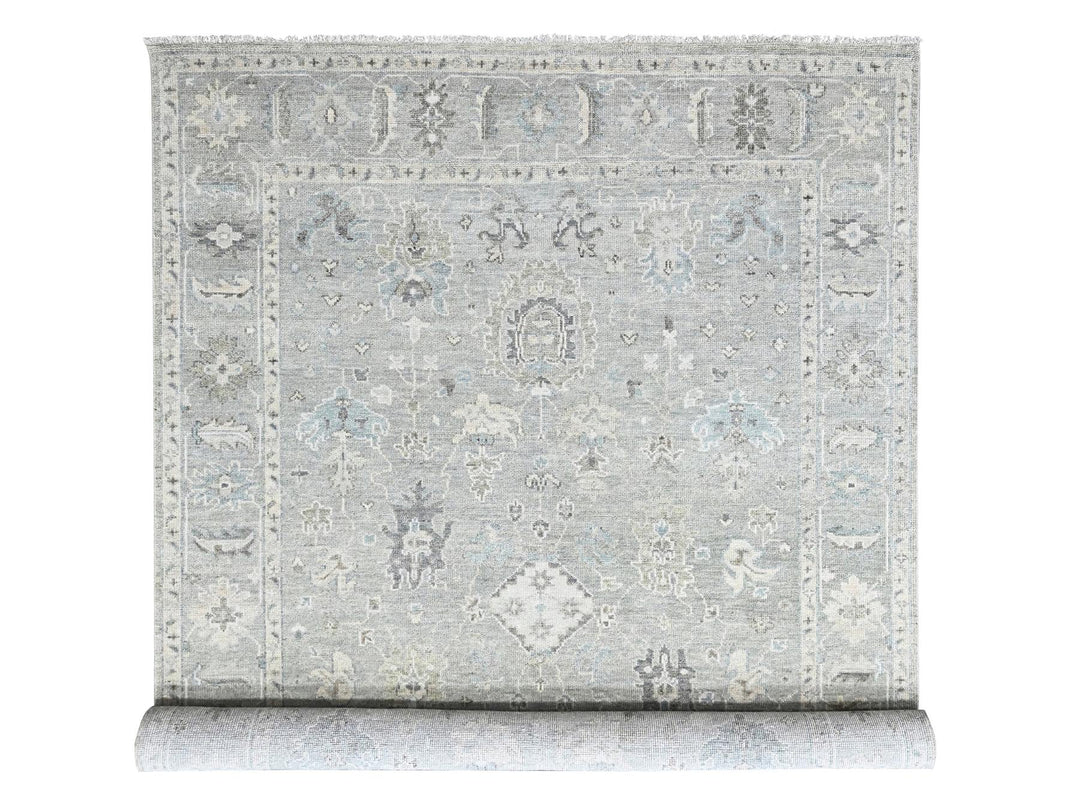 10'0" x 13'10" New Hand Knotted Grey Wool Rectangle Oriental Rug - MOA10210487