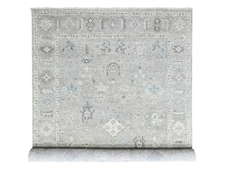 10'0" x 13'10" New Hand Knotted Grey Wool Rectangle Oriental Rug - MOA10210487