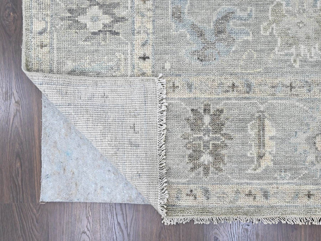 10'0" x 13'10" New Hand Knotted Grey Wool Rectangle Oriental Rug - MOA10210487