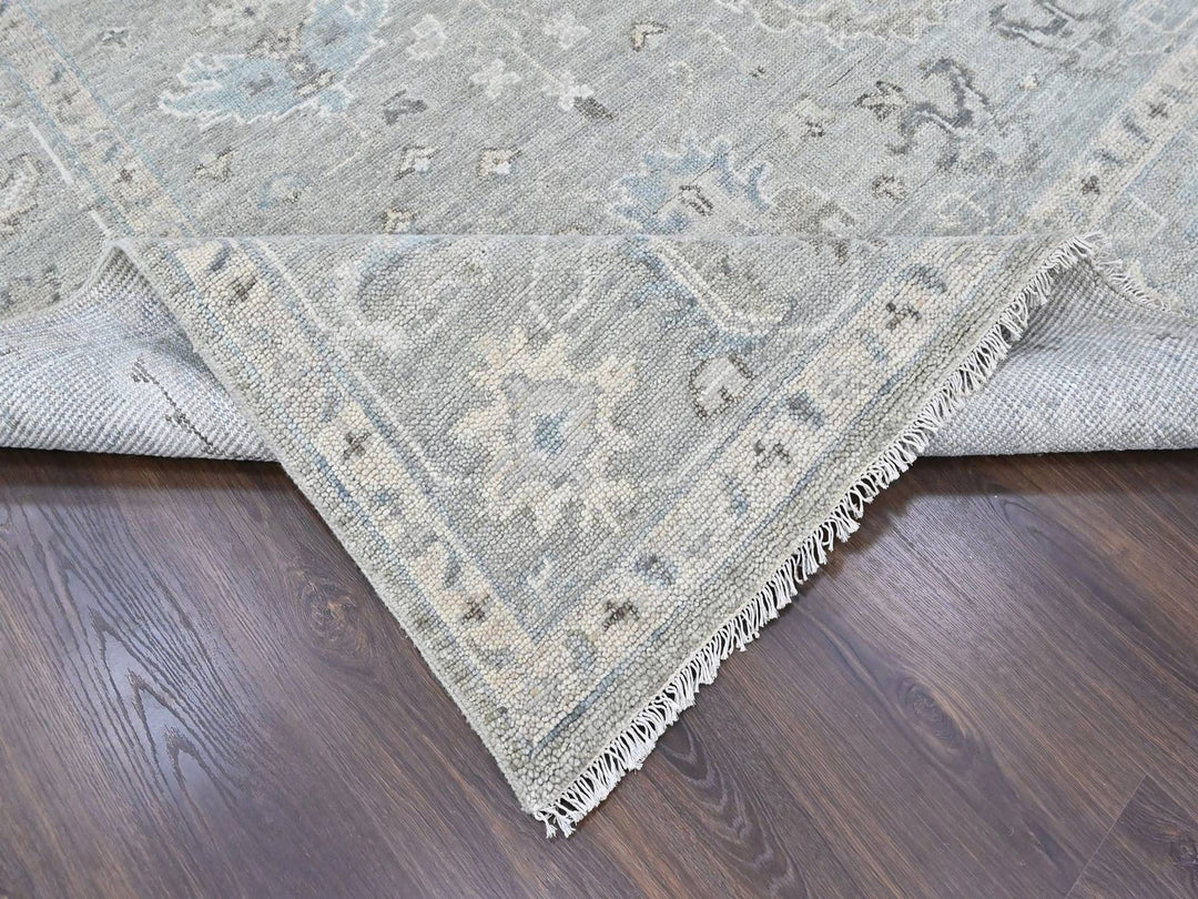 10'0" x 13'10" New Hand Knotted Grey Wool Rectangle Oriental Rug - MOA10210487