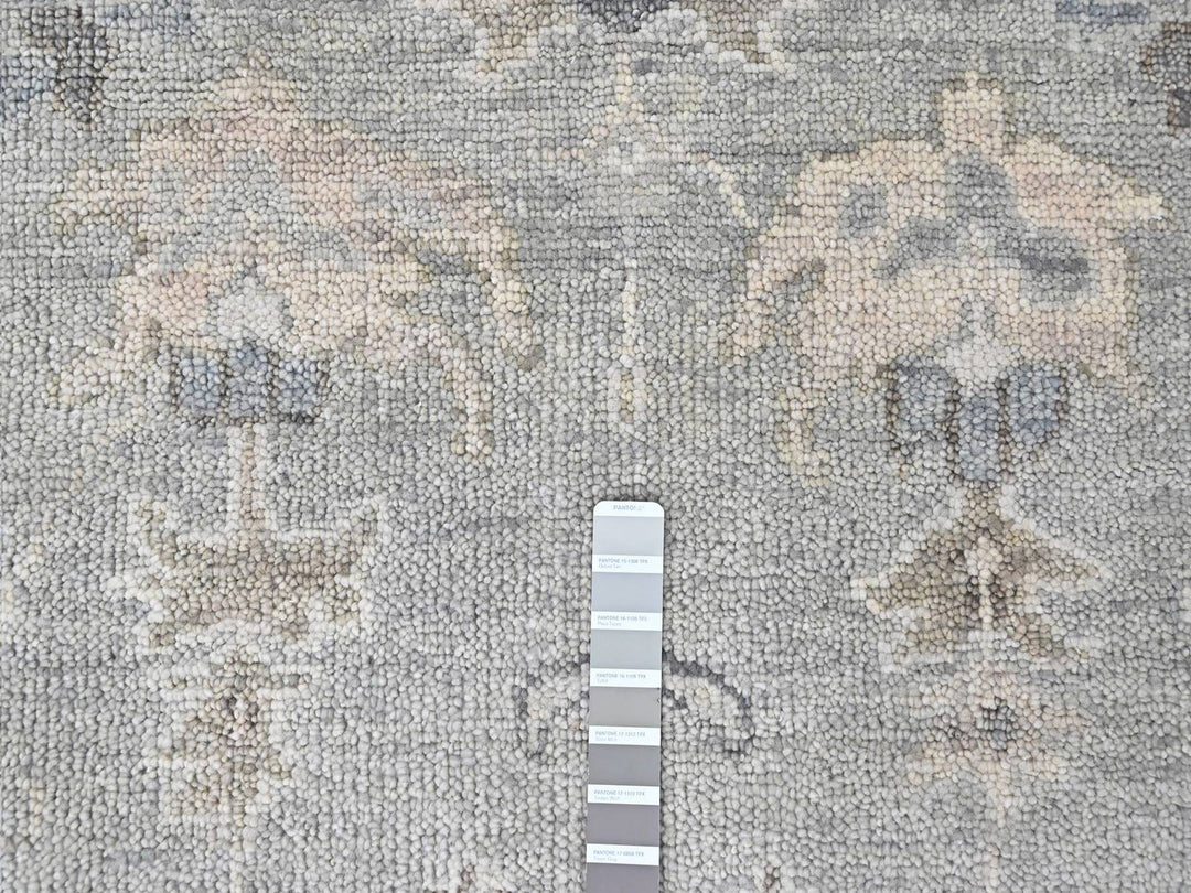 10'0" x 13'10" New Hand Knotted Grey Wool Rectangle Oriental Rug - MOA10210487