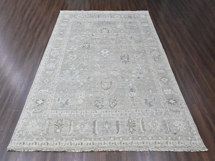 11'9" x 14'9" New Hand Knotted Grey Wool Rectangle Oriental Rug - MOA10210488