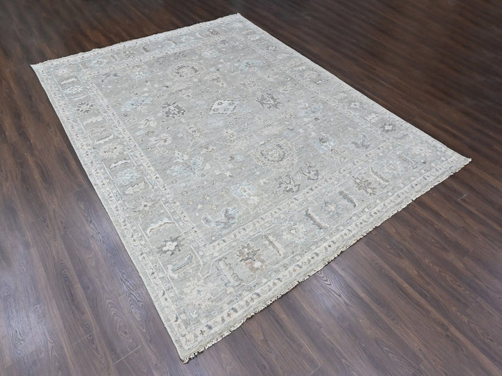 11'9" x 14'9" New Hand Knotted Grey Wool Rectangle Oriental Rug - MOA10210488