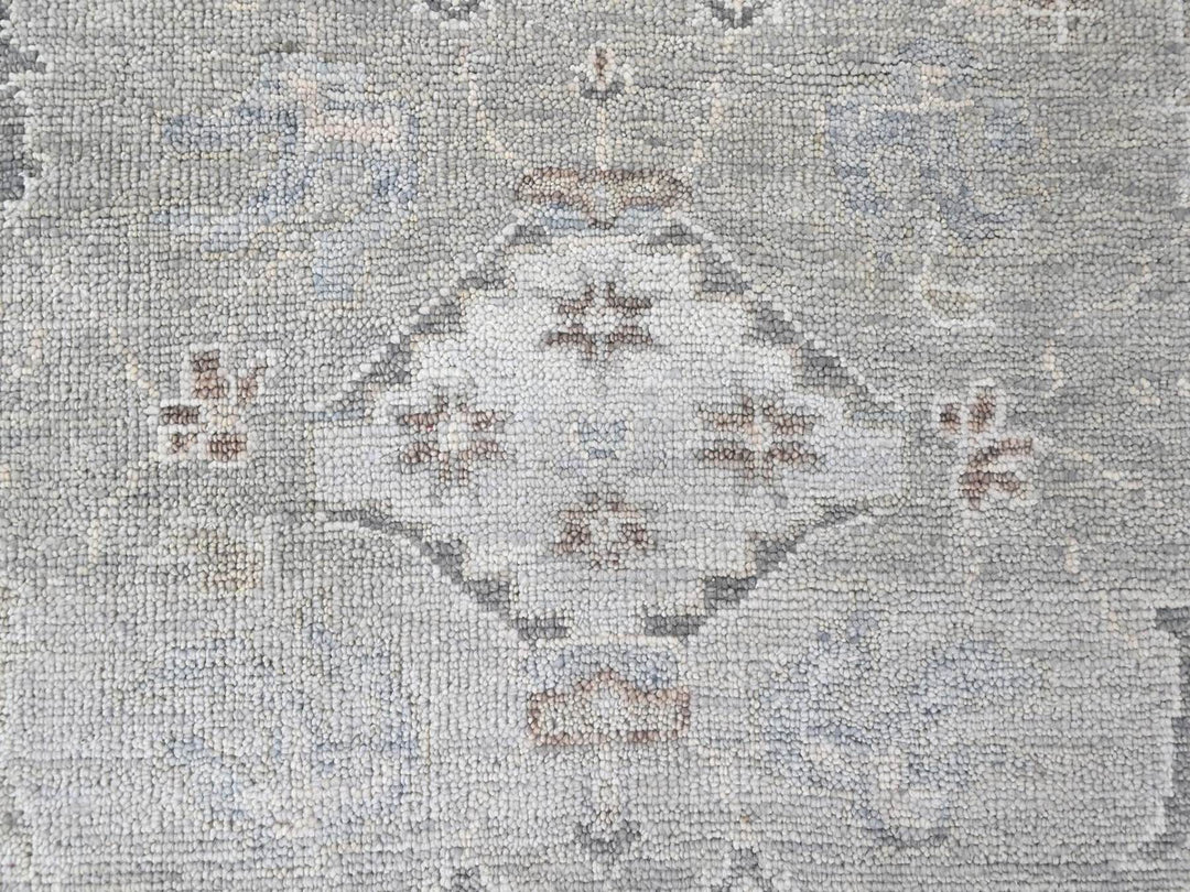 11'9" x 14'9" New Hand Knotted Grey Wool Rectangle Oriental Rug - MOA10210488