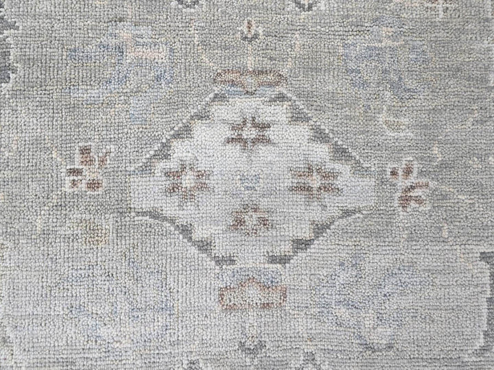 11'9" x 14'9" New Hand Knotted Grey Wool Rectangle Oriental Rug - MOA10210488