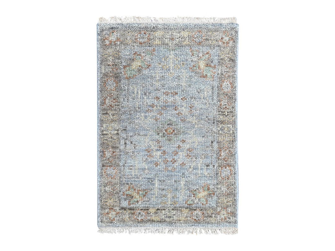 2'0" x 3'0" New Hand Knotted Grey Wool Rectangle Oriental Rug - MOA10210489