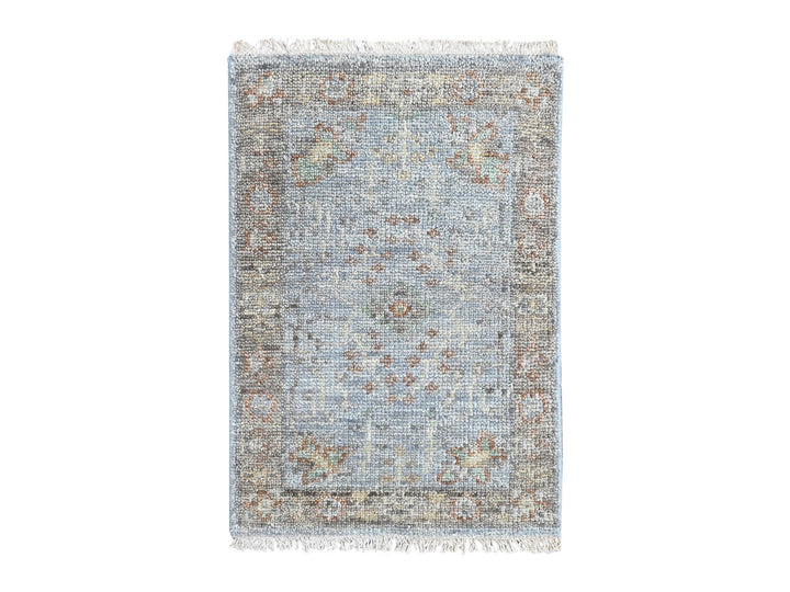 2'0" x 3'0" New Hand Knotted Grey Wool Rectangle Oriental Rug - MOA10210489