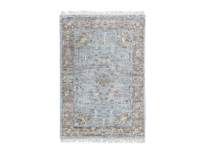 2'0" x 2'11" New Hand Knotted Grey Wool Rectangle Oriental Rug - MOA10210490