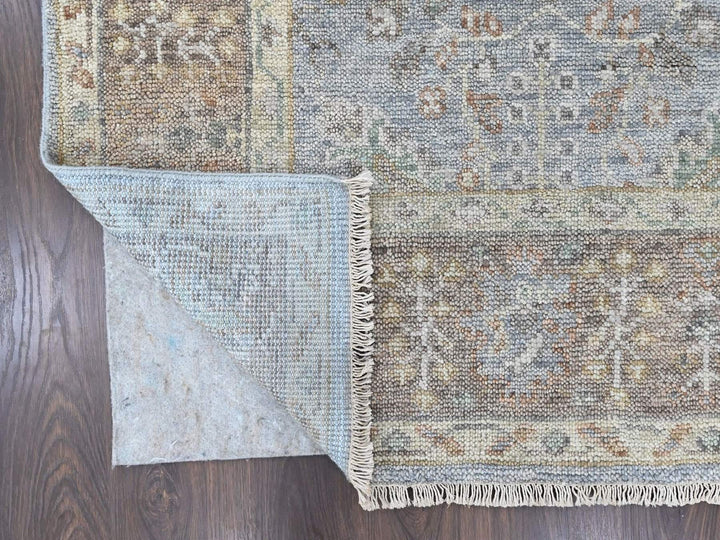 7'11" x 9'10" New Hand Knotted Grey Wool Rectangle Oriental Rug - MOA10210491