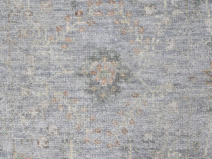 7'11" x 9'10" New Hand Knotted Grey Wool Rectangle Oriental Rug - MOA10210491