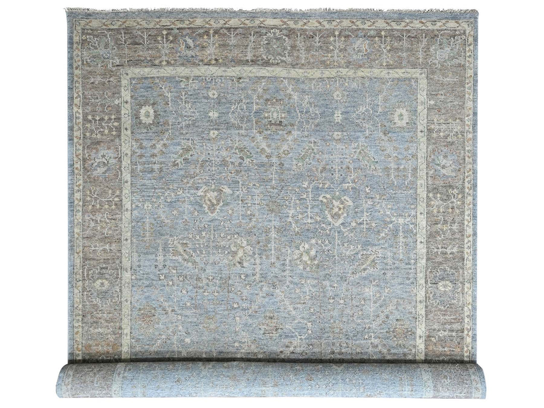 10'2" x 13'11" New Hand Knotted Grey Wool Rectangle Oriental Rug - MOA10210492
