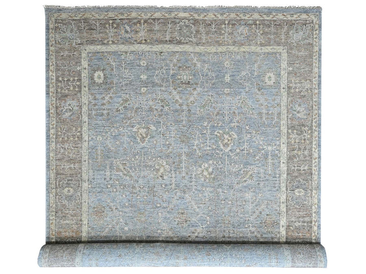 10'2" x 13'11" New Hand Knotted Grey Wool Rectangle Oriental Rug - MOA10210492