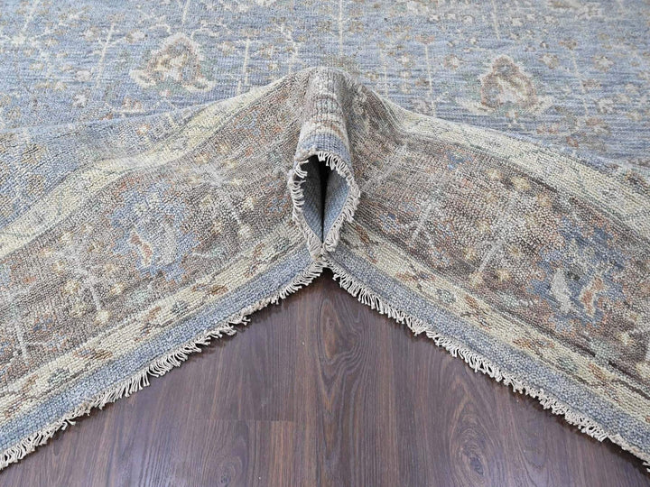 10'2" x 13'11" New Hand Knotted Grey Wool Rectangle Oriental Rug - MOA10210492