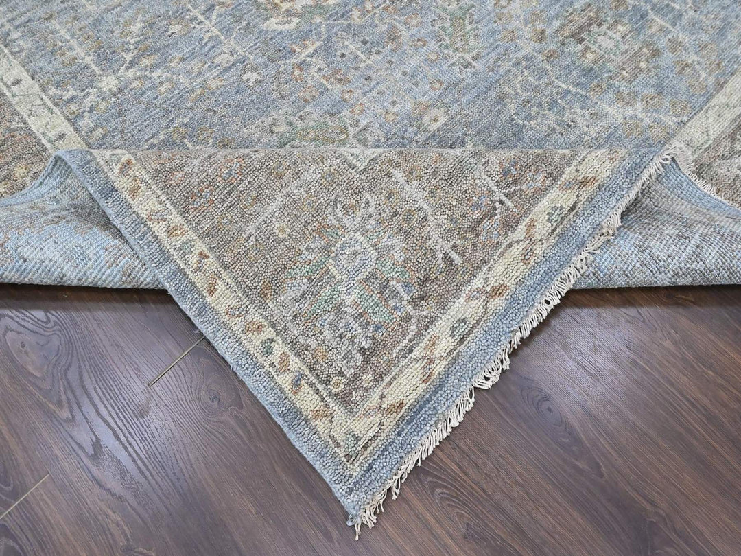 10'2" x 13'11" New Hand Knotted Grey Wool Rectangle Oriental Rug - MOA10210492