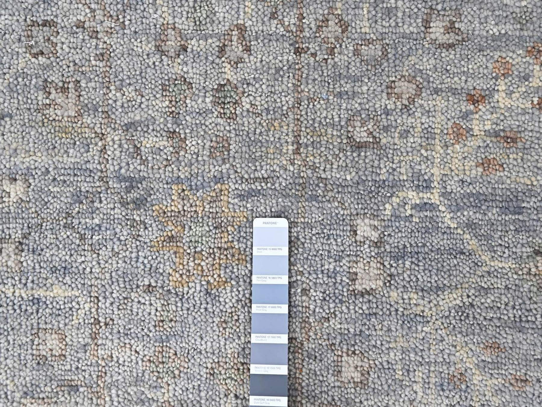 10'2" x 13'11" New Hand Knotted Grey Wool Rectangle Oriental Rug - MOA10210492