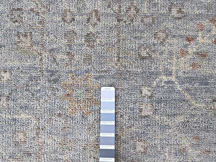 10'2" x 13'11" New Hand Knotted Grey Wool Rectangle Oriental Rug - MOA10210492