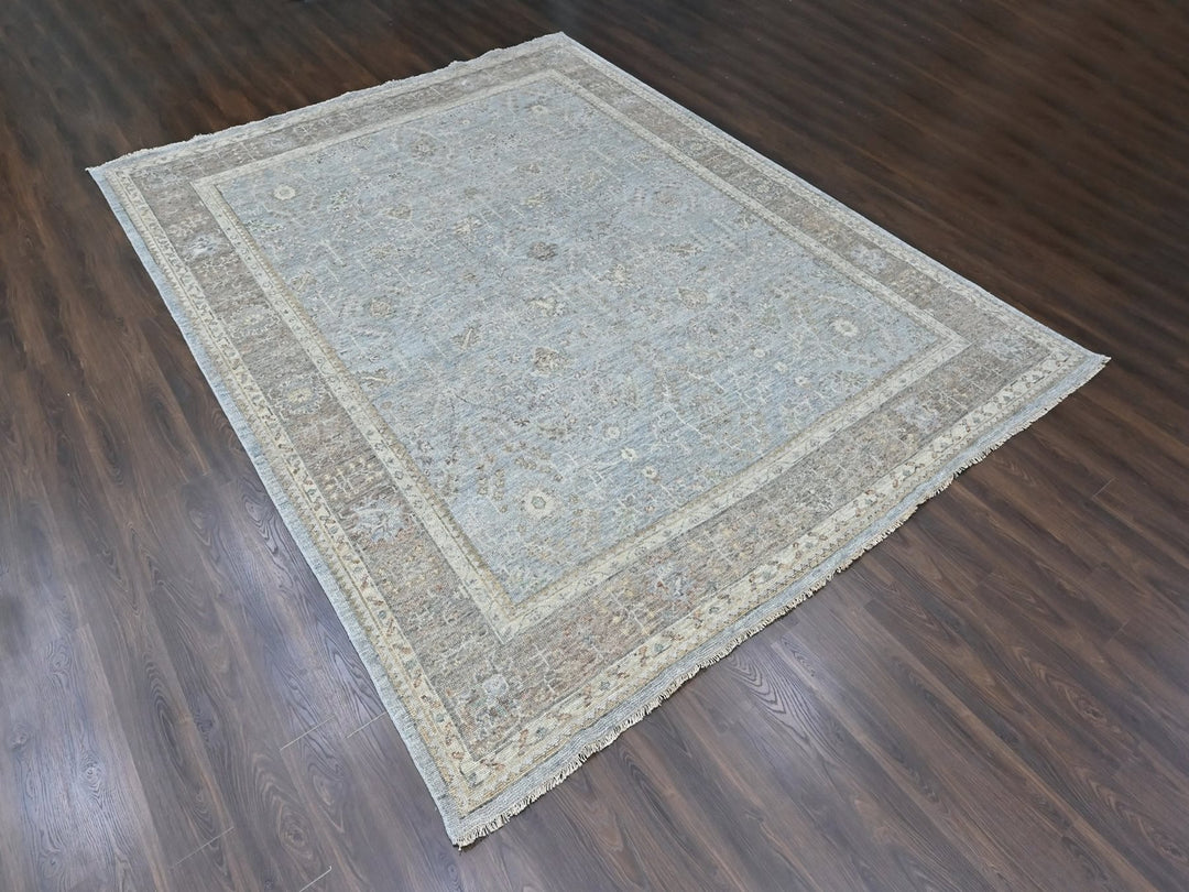 11'10" x 14'9" New Hand Knotted Grey Wool Rectangle Oriental Rug - MOA10210493