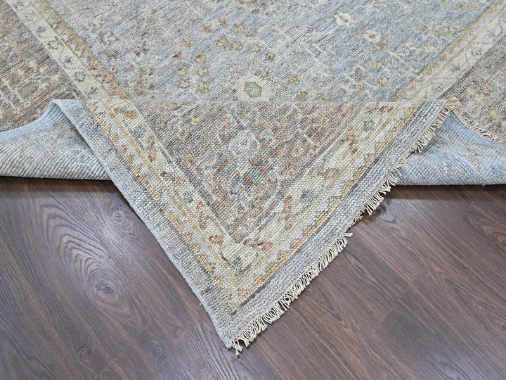11'10" x 14'9" New Hand Knotted Grey Wool Rectangle Oriental Rug - MOA10210493