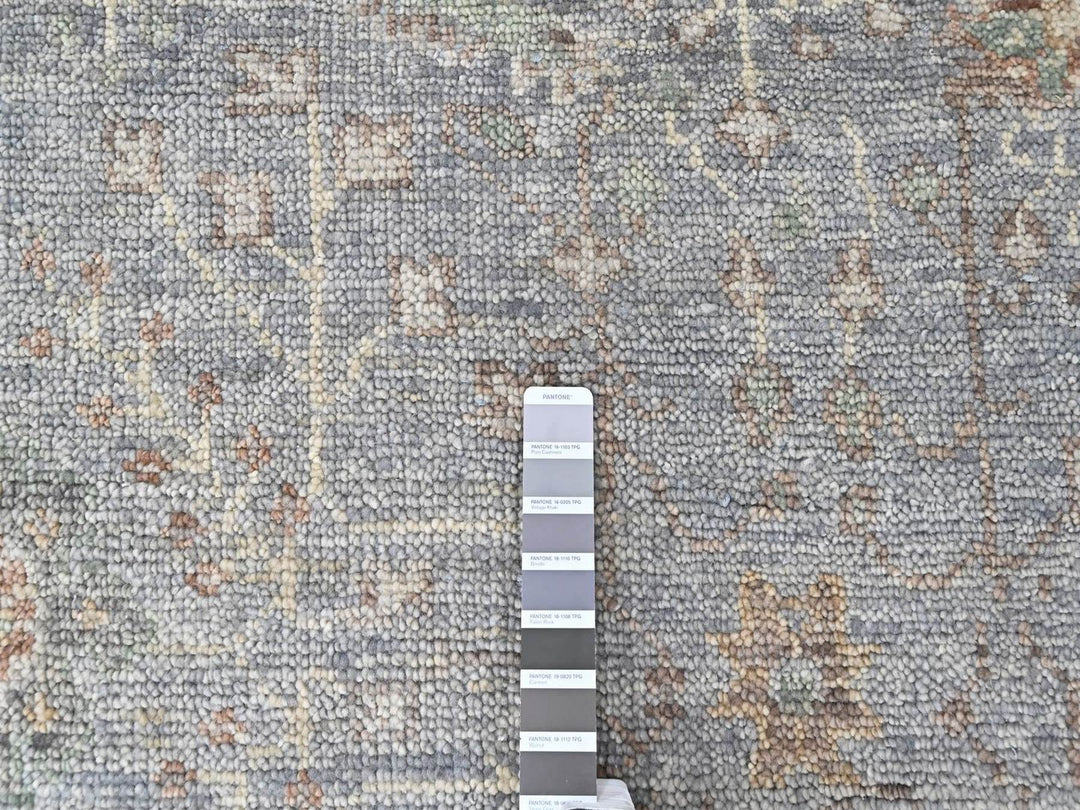11'10" x 14'9" New Hand Knotted Grey Wool Rectangle Oriental Rug - MOA10210493