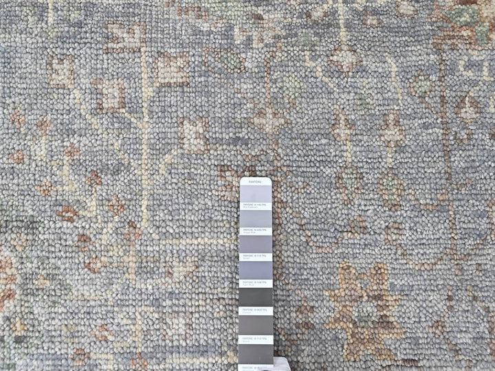 11'10" x 14'9" New Hand Knotted Grey Wool Rectangle Oriental Rug - MOA10210493