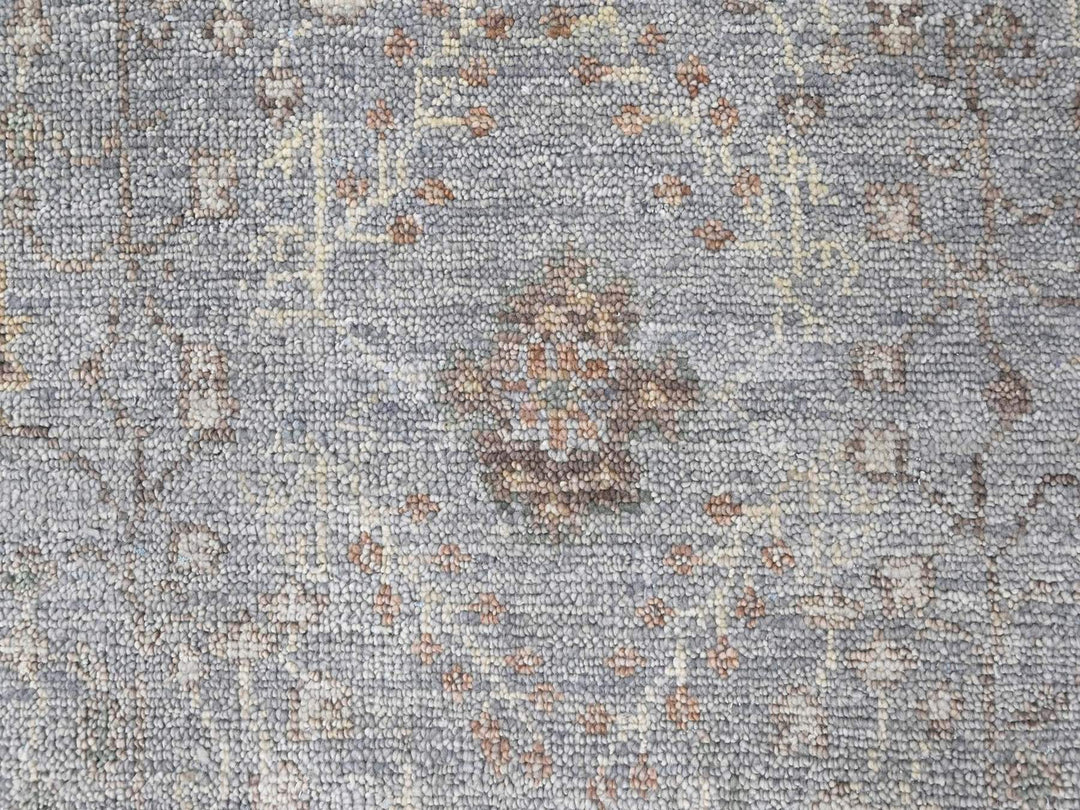 11'10" x 14'9" New Hand Knotted Grey Wool Rectangle Oriental Rug - MOA10210493
