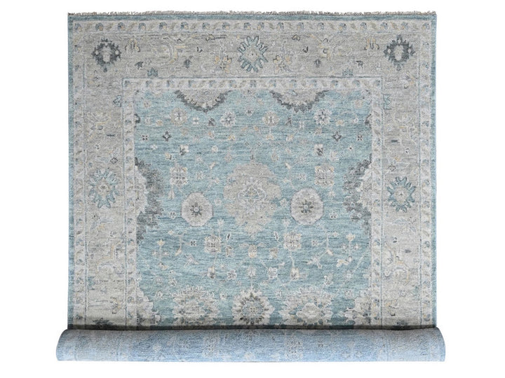 10'1" x 13'10" New Hand Knotted Blue Wool Rectangle Oriental Rug - MOA10210496