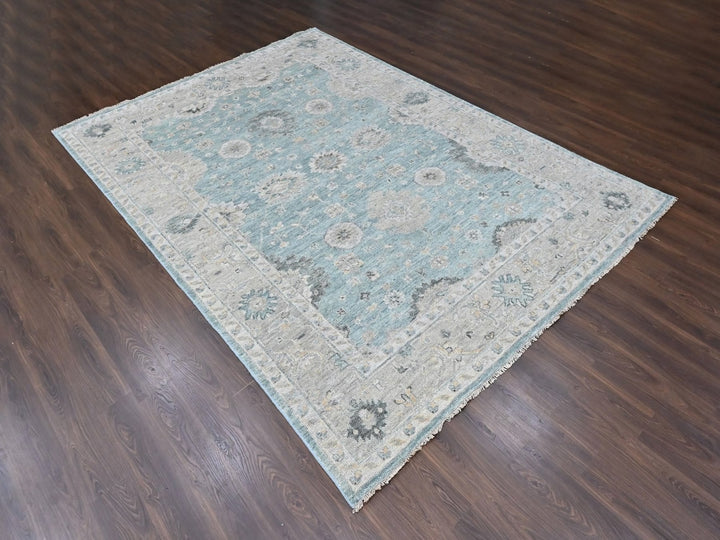 10'1" x 13'10" New Hand Knotted Blue Wool Rectangle Oriental Rug - MOA10210496