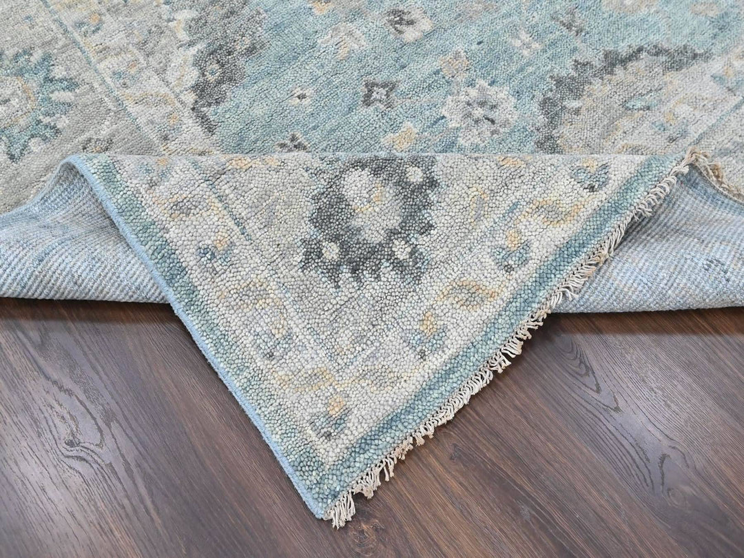 10'1" x 13'10" New Hand Knotted Blue Wool Rectangle Oriental Rug - MOA10210496